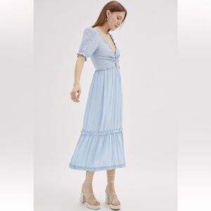 Urban Outfitters UO Picnic Time Midi Dress Light Blue women’s size XS
